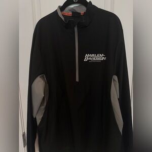 Harley-Davidson Performance Half Zip Windbreaker Jacket Black Gray Men’s L